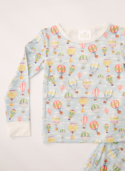 Children's Two Piece Organic Pajamas - Up Up & Away