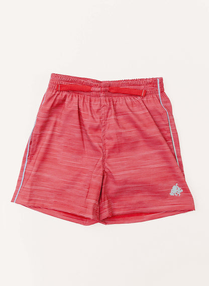 Boys Swim Short - Racing Red Stripe