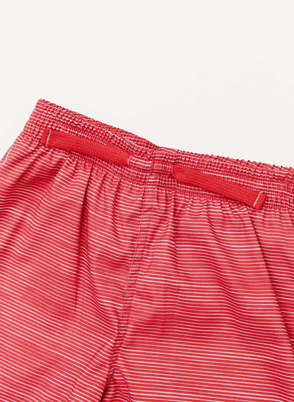 Boys Swim Short - Racing Red Stripe