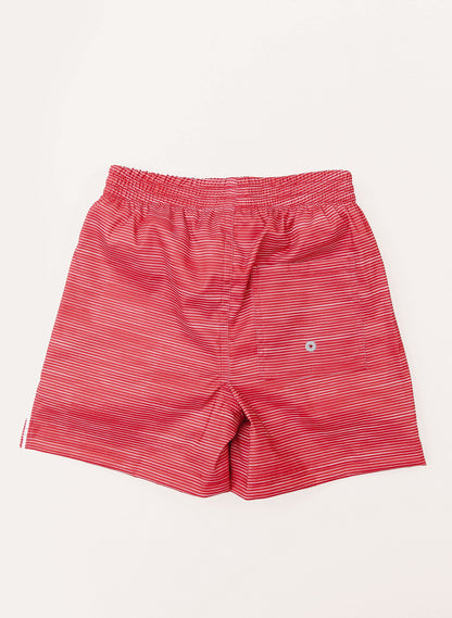 Boys Swim Short - Racing Red Stripe