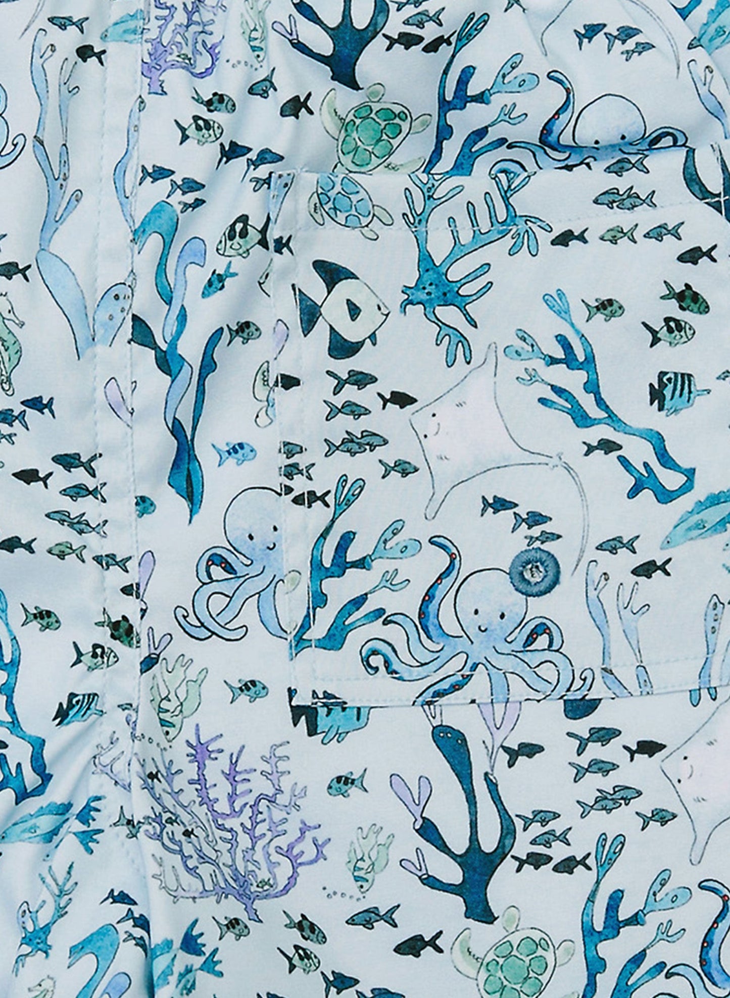 Boys Swim Short - Blue Coral Reef