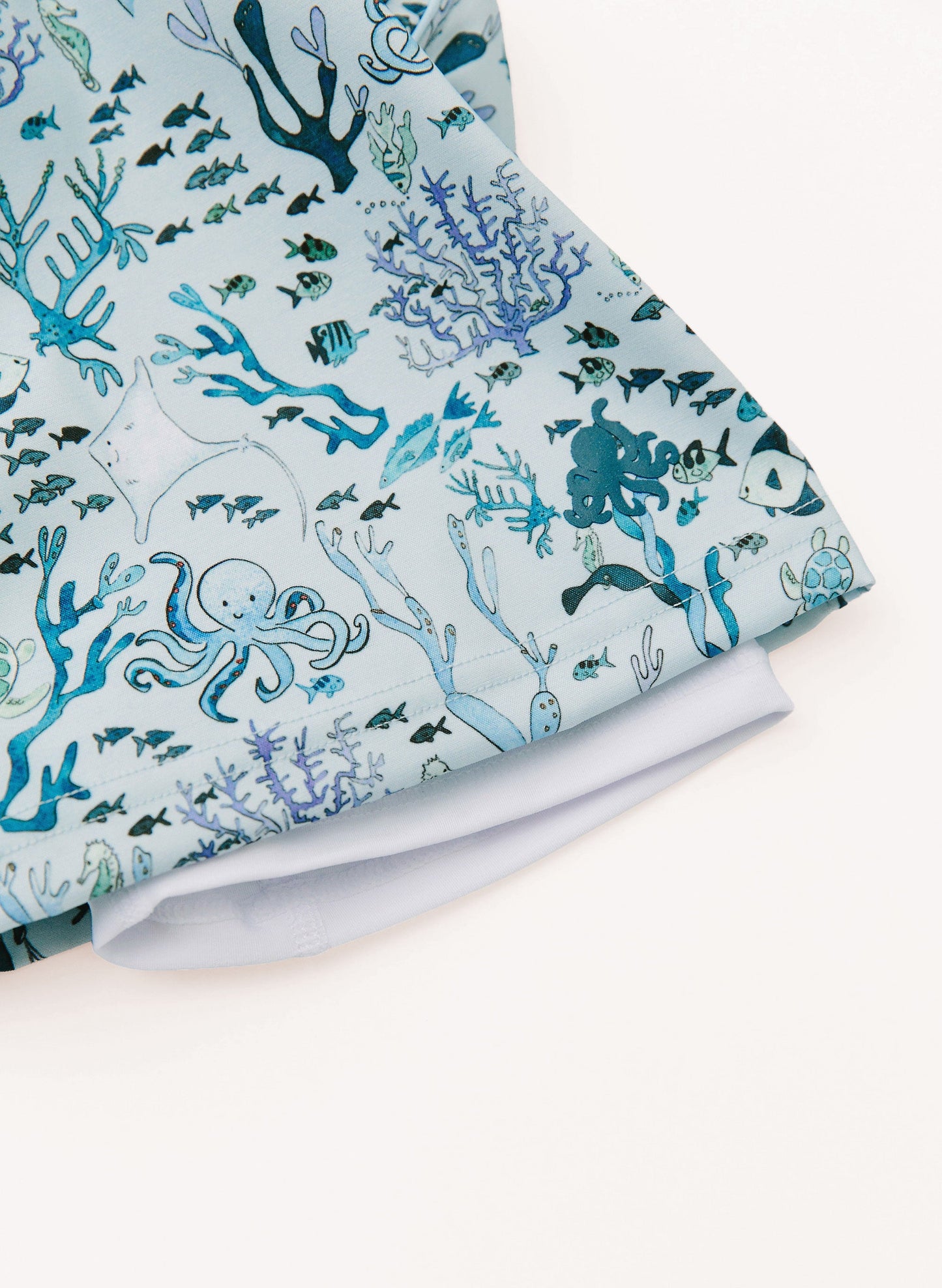 Boys Swim Short - Blue Coral Reef