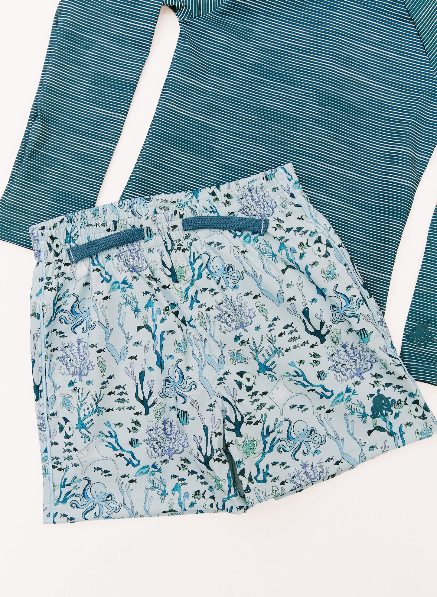 Boys Swim Short - Blue Coral Reef