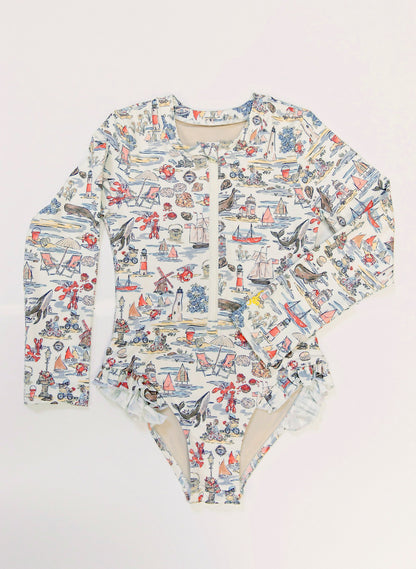 Girls Rashguard Swimsuit- Voyager's Lens
