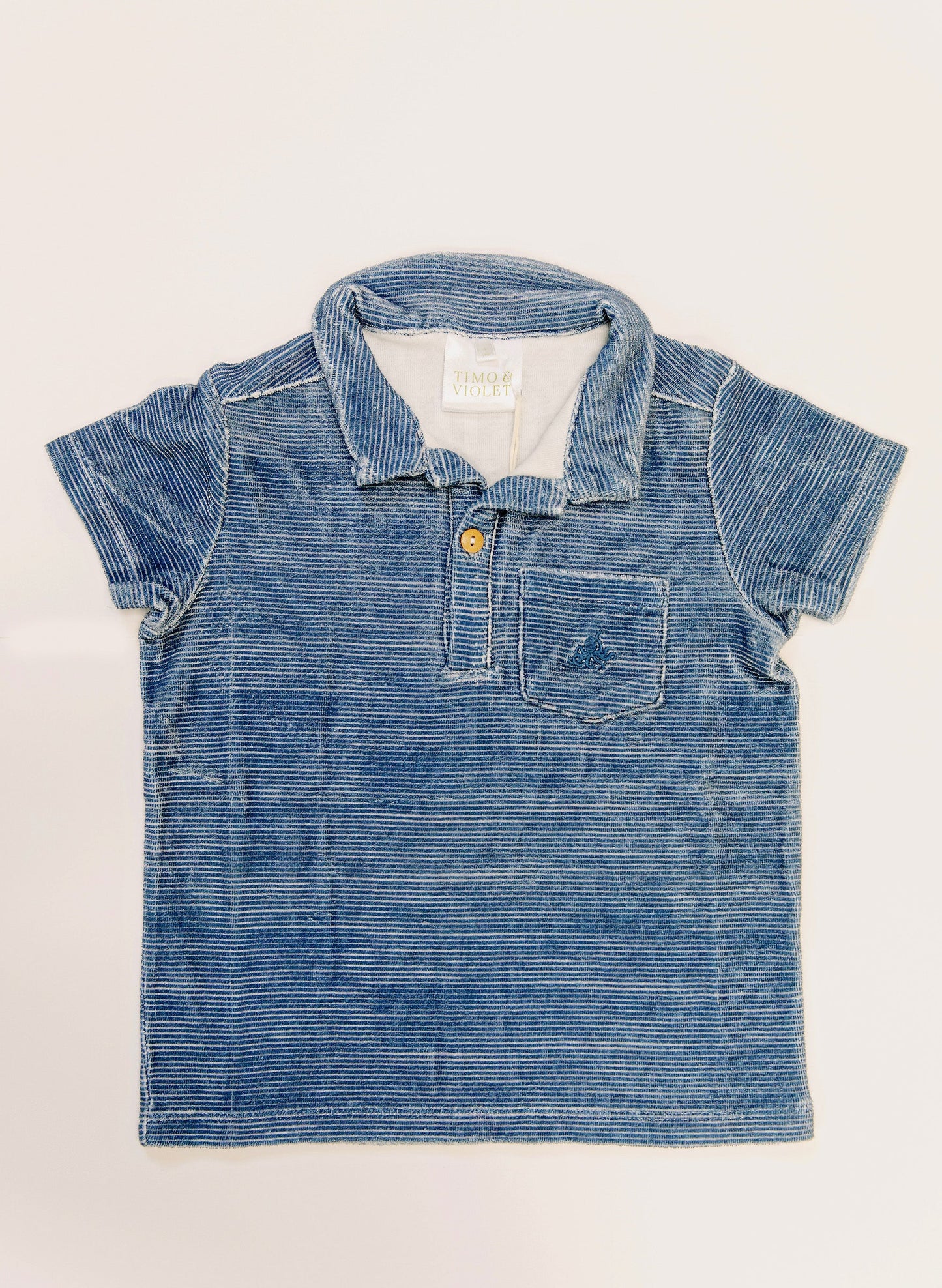 Dax French Terry Polo - Sailor Navy Stripe