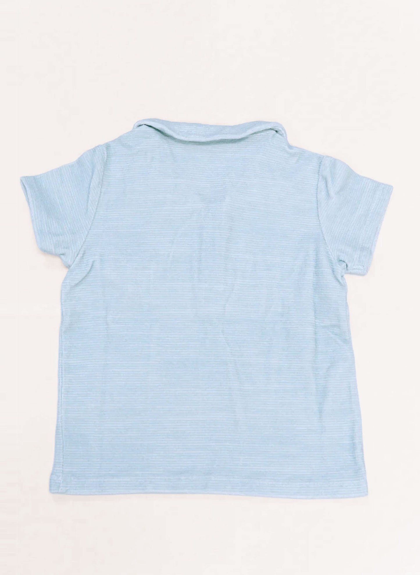 Dax French Terry Polo - Misty Blue Stripe