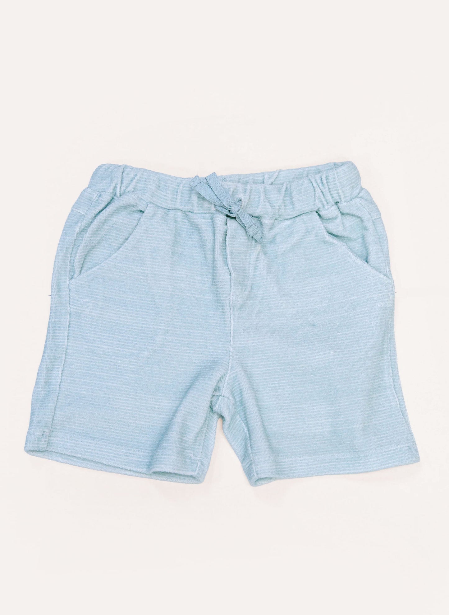 Dax French Terry Shorts - Misty Blue Stripe