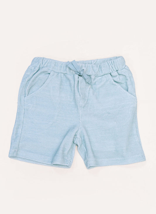 Dax French Terry Shorts - Misty Blue Stripe