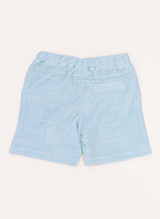 Dax French Terry Shorts - Misty Blue Stripe