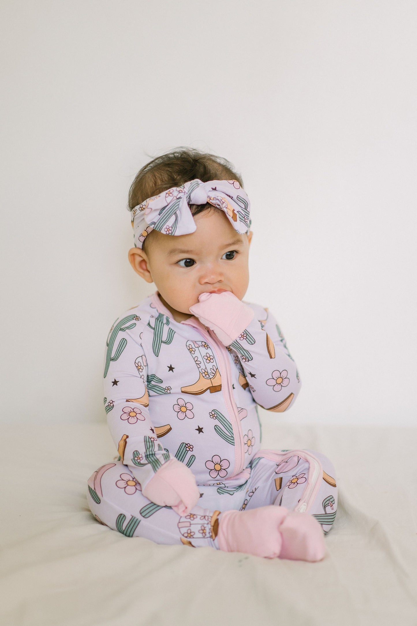 Pink Cowgirl Bamboo Zipper Romper