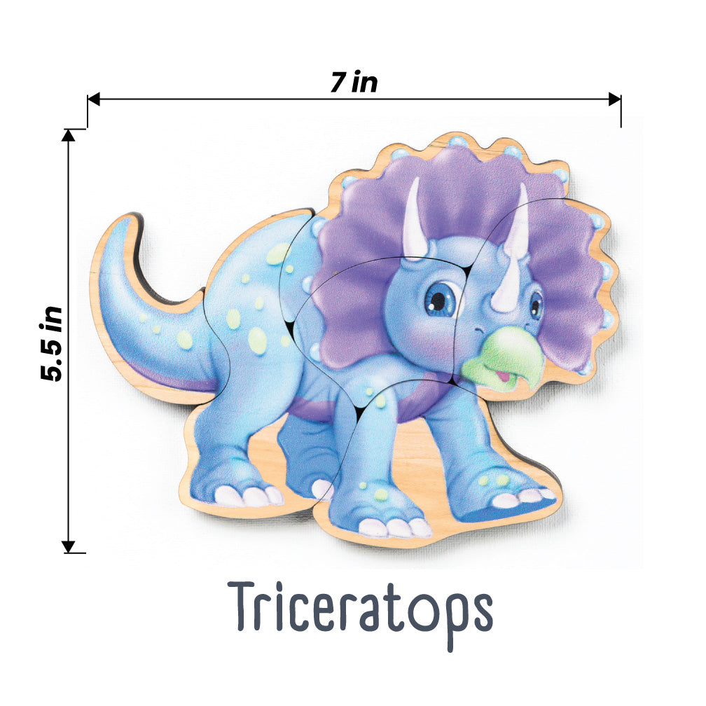 Dinosaur Magnetic Wooden Puzzle Set with Cotton Bag | Made in the USA 🇺🇸