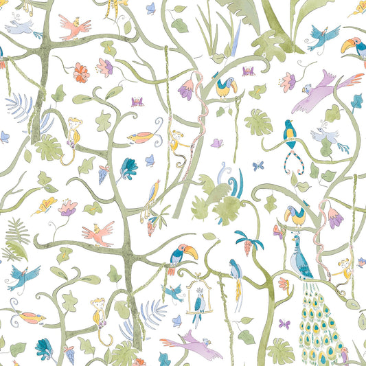 Children's Two Piece Organic Pajamas - Tropical Garden