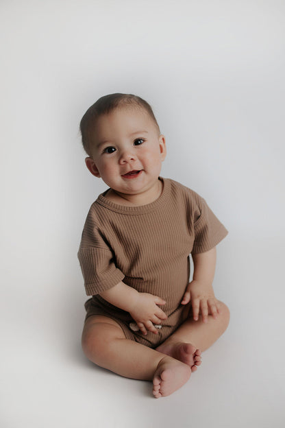 Cocoa Sands Brown Waffle Two Piece Set