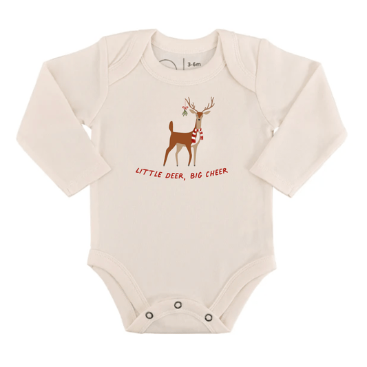 long sleeve graphic bodysuit | little deer big cheer
