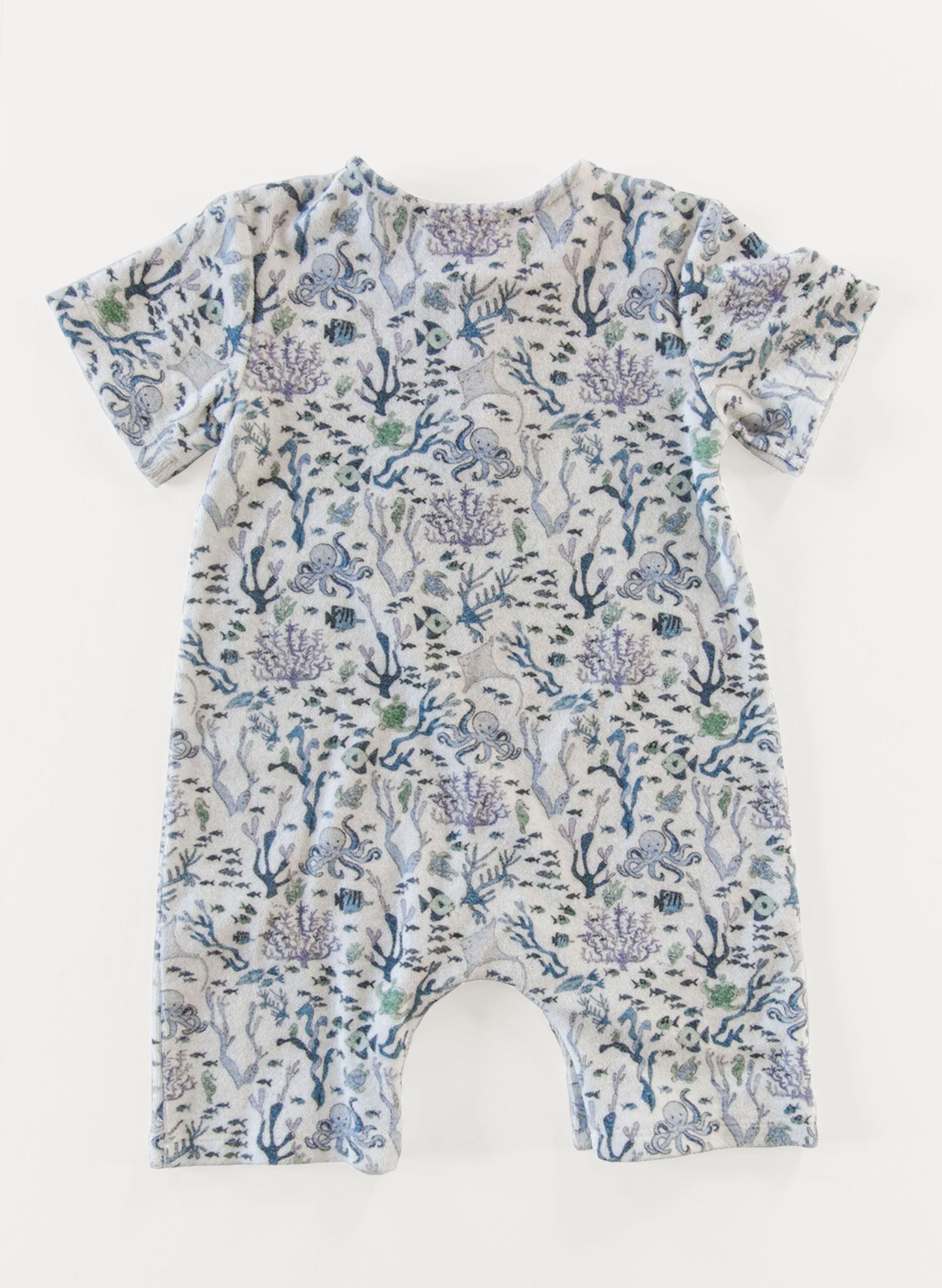 Walker Terry Romper - Coral Reef