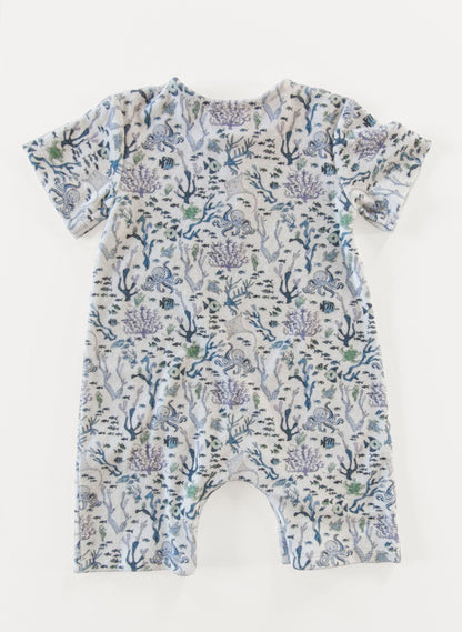 Walker Terry Romper - Coral Reef