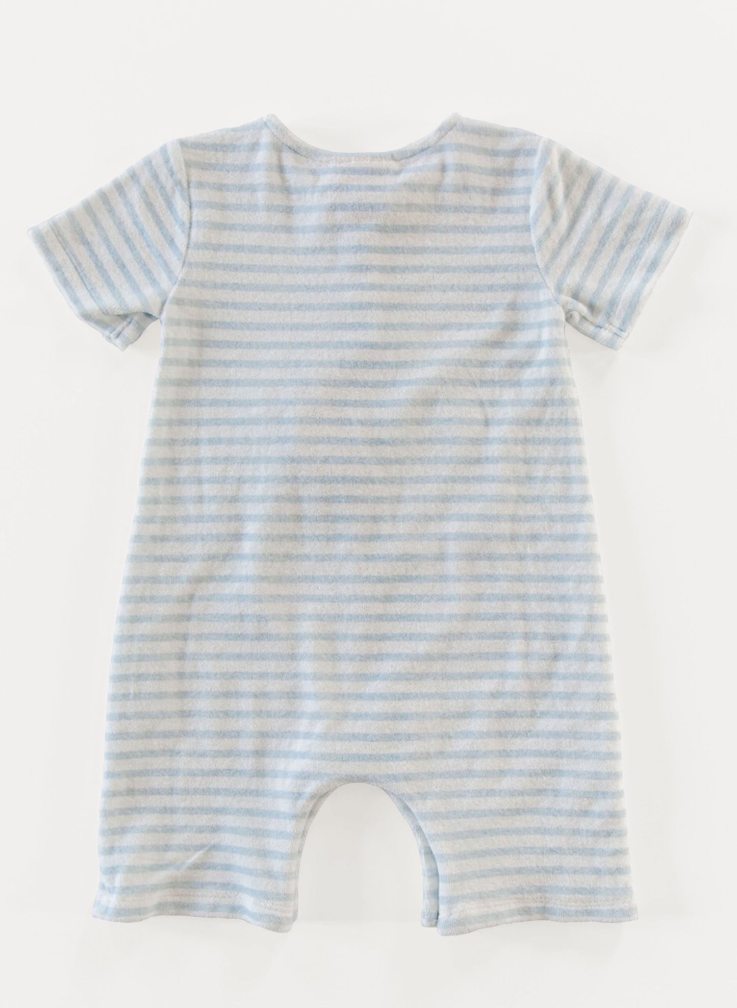 Walker Terry Romper - Blue & White Stripe
