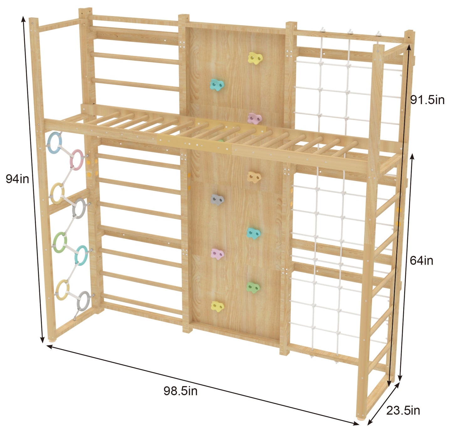 Monkey Bar Attachment – For 94.5 Inch MODULAR Walnut Swedish Ladder