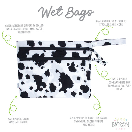 Cowhide - Waterproof Wet Bag (For mealtime, on-the-go, and more!) SALE
