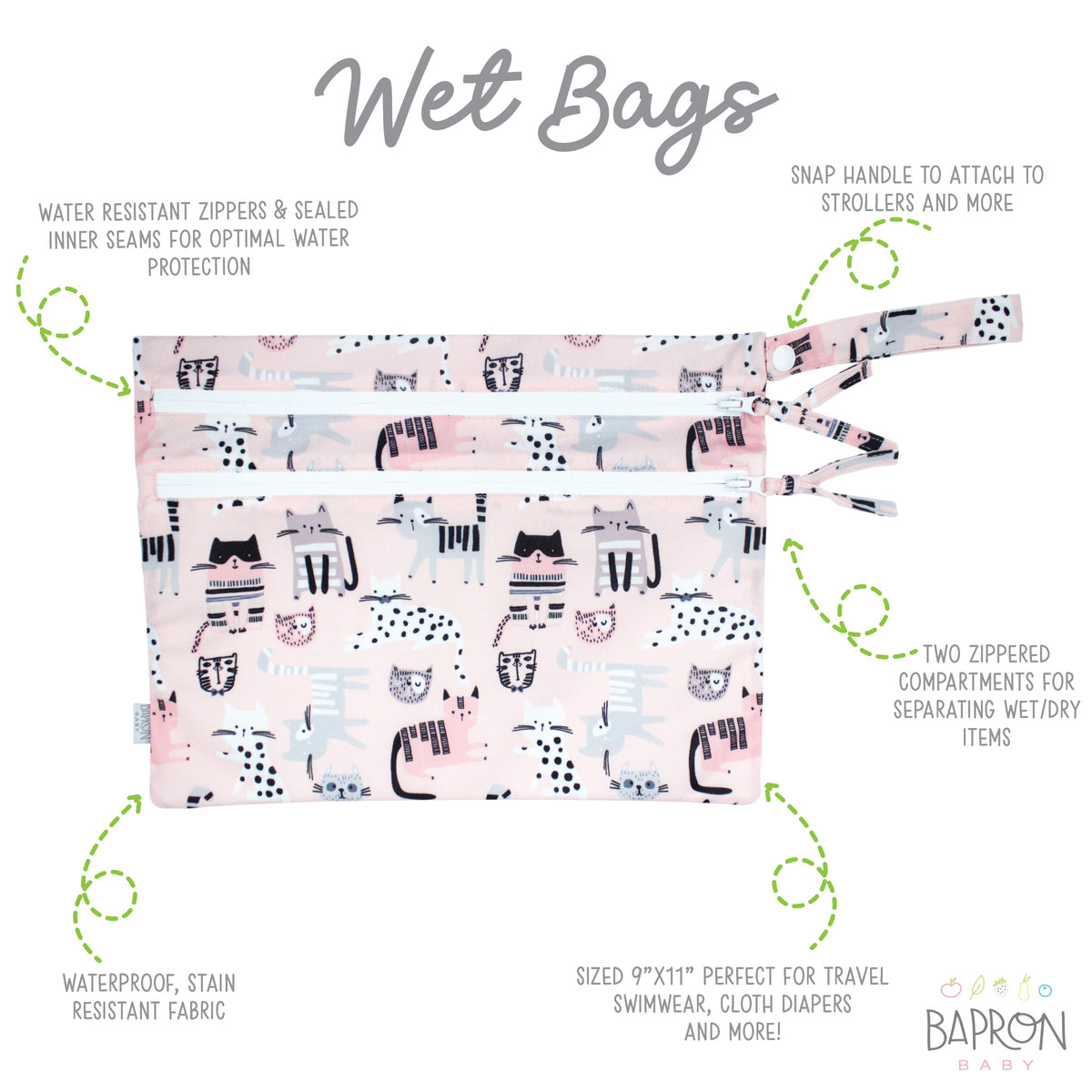 Kitty - Waterproof Wet Bag (For mealtime, on-the-go, and more!) SALE