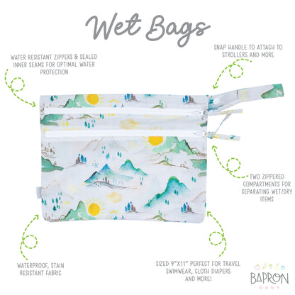 Mountain Mist - Waterproof Wet Bag (For mealtime, on-the-go, and more!)