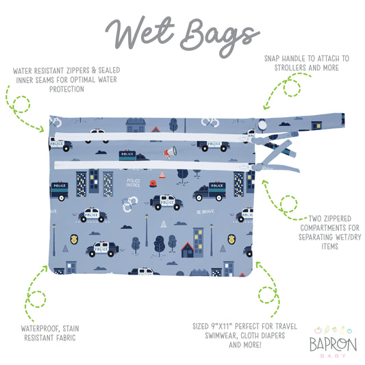Be Brave - Police Patrol - Waterproof Wet Bag (For mealtime, on-the-go, and more!)