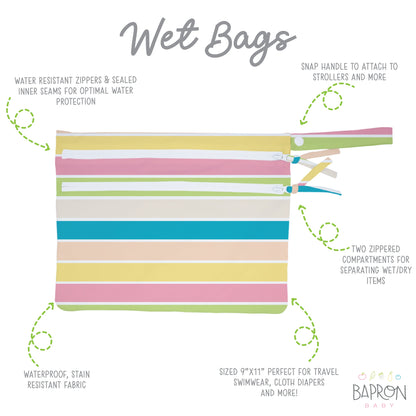 Rainbow Stripes - Waterproof Wet Bag (For mealtime, on-the-go, and more!)