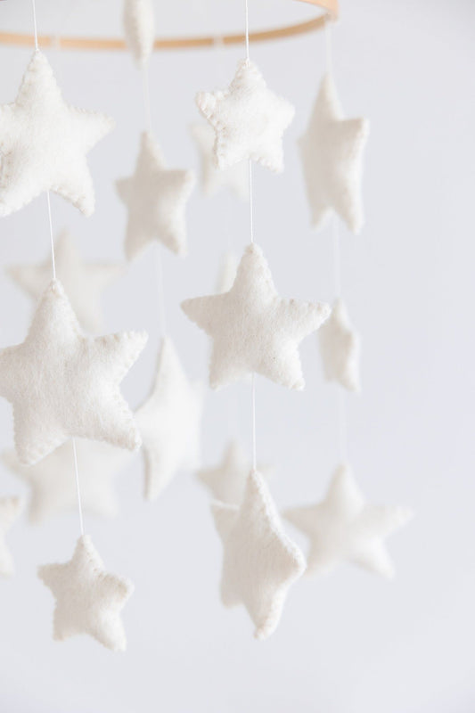 Stars Crib Mobile (White)
