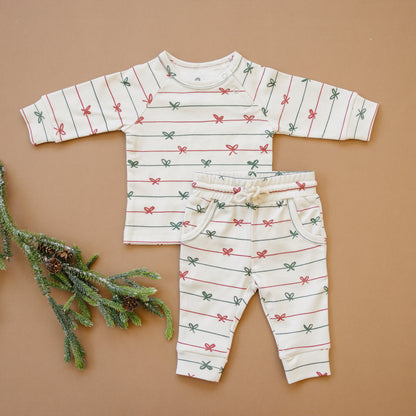 Tied with a Bow Christmas Organic Cotton Set