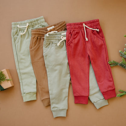 Cotton French Terry Jogger Pants - Christmas Matching