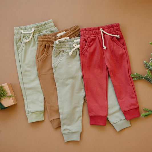 Cotton French Terry Jogger Pants - Christmas Matching
