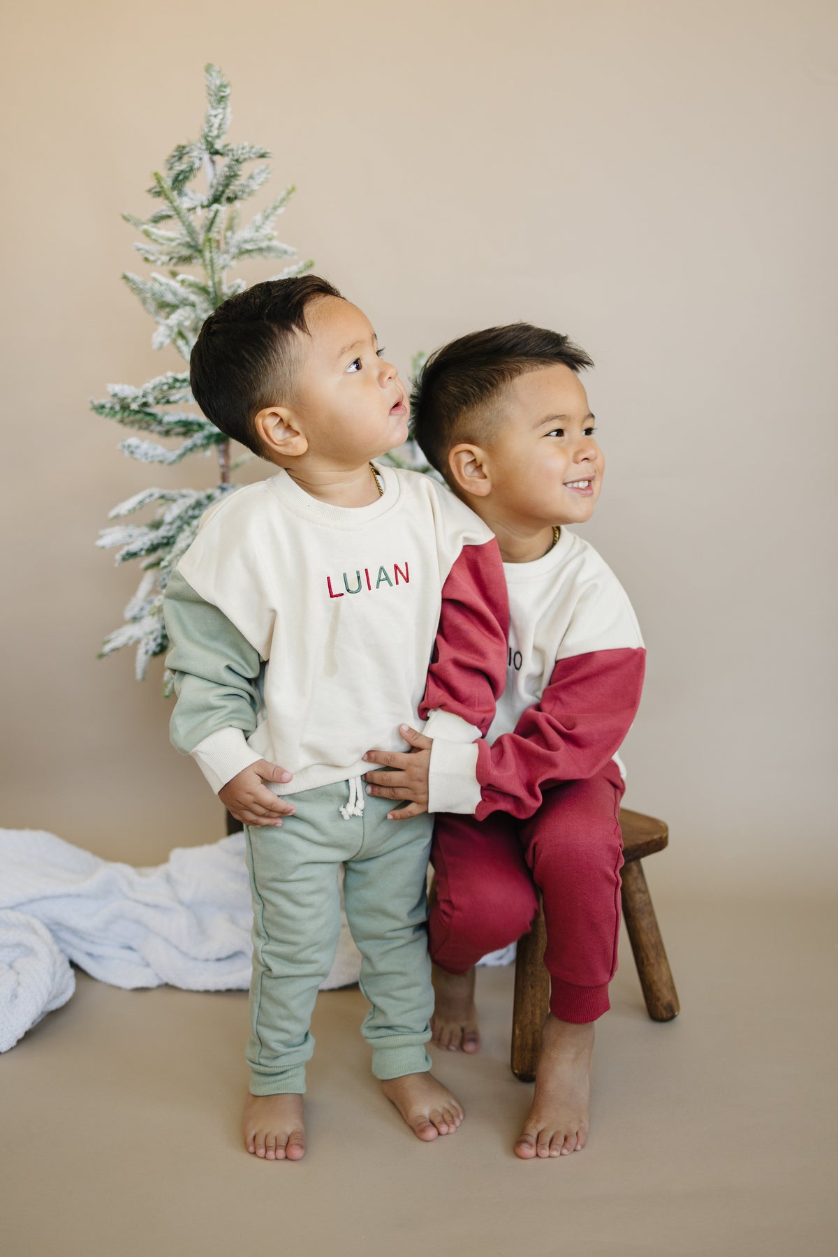 Cotton French Terry Jogger Pants - Christmas Matching