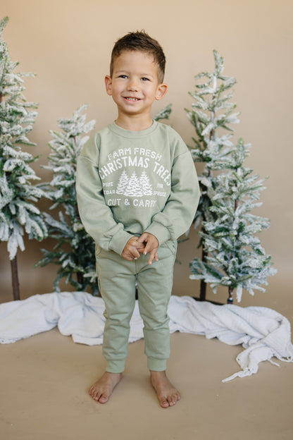 Cotton French Terry Jogger Pants - Christmas Matching