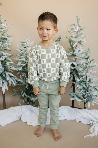 Cotton French Terry Jogger Pants - Christmas Matching