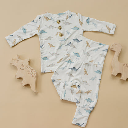 Snugglesaurus 2pc Henley Bamboo Pajamas - Sizes Newborn & Up!