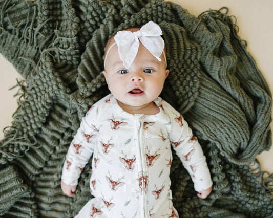 Reindeer Games Ribbed Bamboo Zippy Pajamas *NB & 0-3m left