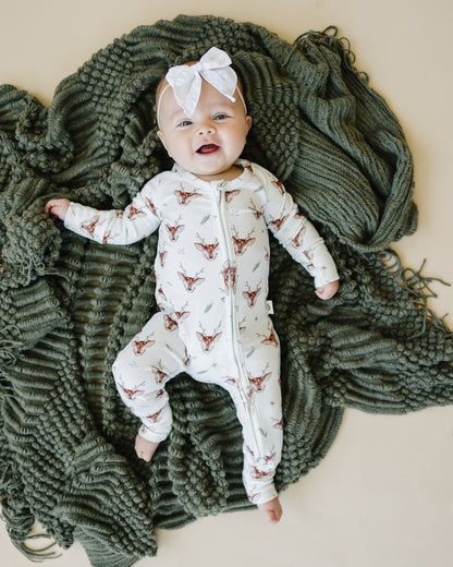 Reindeer Games Ribbed Bamboo Zippy Pajamas *NB & 0-3m left