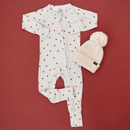 Tiny Hearts Bamboo Zippy Pajamas