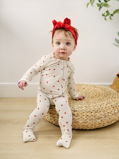 Tiny Hearts Bamboo Zippy Pajamas