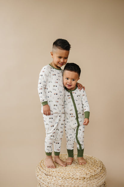 Tiny Tractors Bamboo Zippy Pajamas *12-18 & 18-24m left