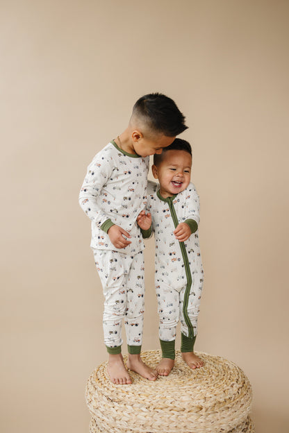 Tiny Tractors Bamboo Zippy Pajamas *12-18 & 18-24m left