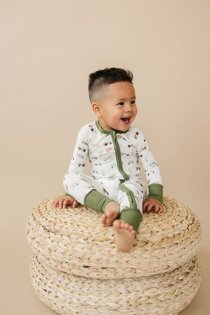 Tiny Tractors Bamboo Zippy Pajamas *12-18 & 18-24m left