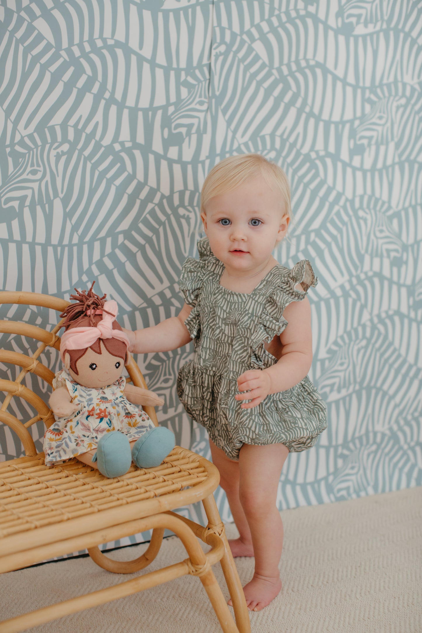 Muslin Flutter Sleeve Romper - Zebra Print