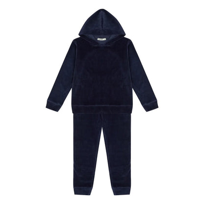 Deep Navy Velvet Futter Sweatshirt and Pant Set