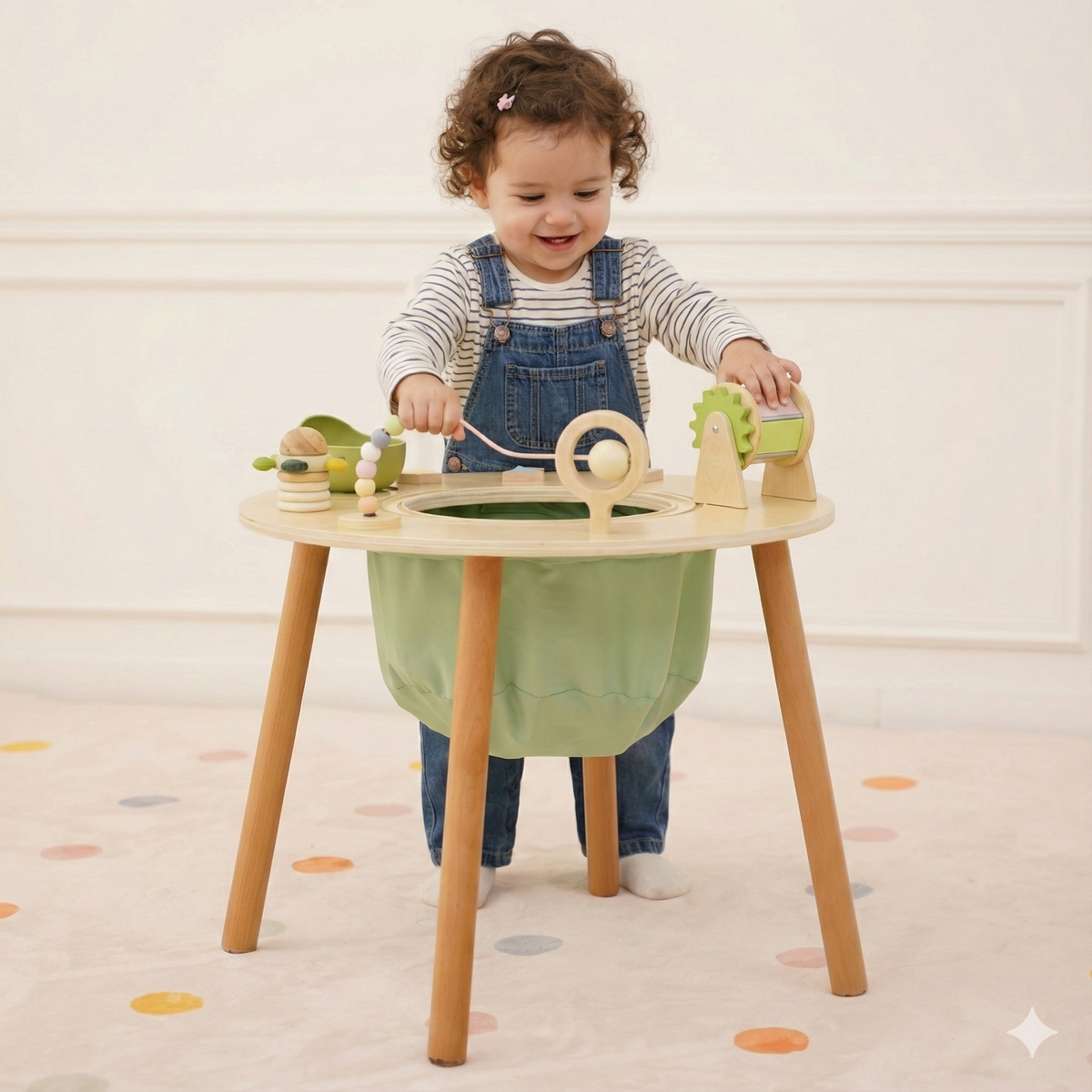 Aldar | Wooden Baby Activity Center That Converts to a Toddler Table