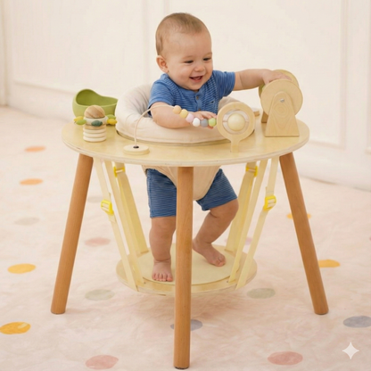 Aldar | Wooden Baby Activity Center That Converts to a Toddler Table