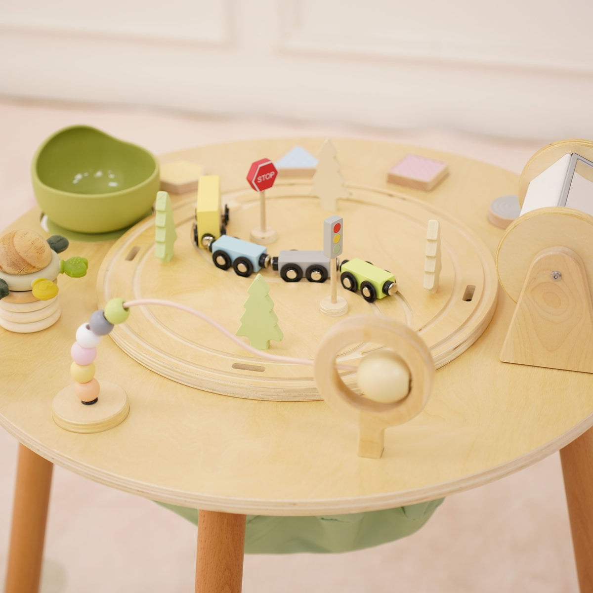 Aldar | Wooden Baby Activity Center That Converts to a Toddler Table