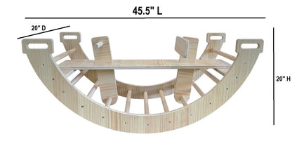 Bailis | 3-in-1 Wooden Climbing Arch, Rocker and Seesaw for Toddlers