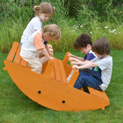 Banyan Jumbo Rocker & Climber | 2-in-1 Wooden Climbing Arch and Rocking Boat for Kids, Indoor & Outdoor