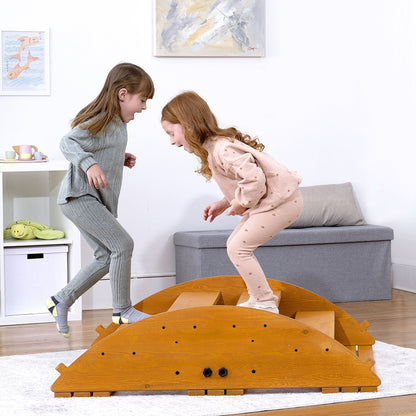 Banyan Jumbo Rocker & Climber | 2-in-1 Wooden Climbing Arch and Rocking Boat for Kids, Indoor & Outdoor